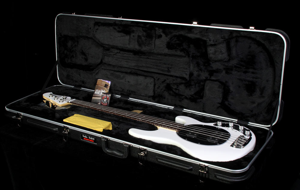 Ernie Ball Music Man Stingray HH Bass White with Matching Headstock — 4