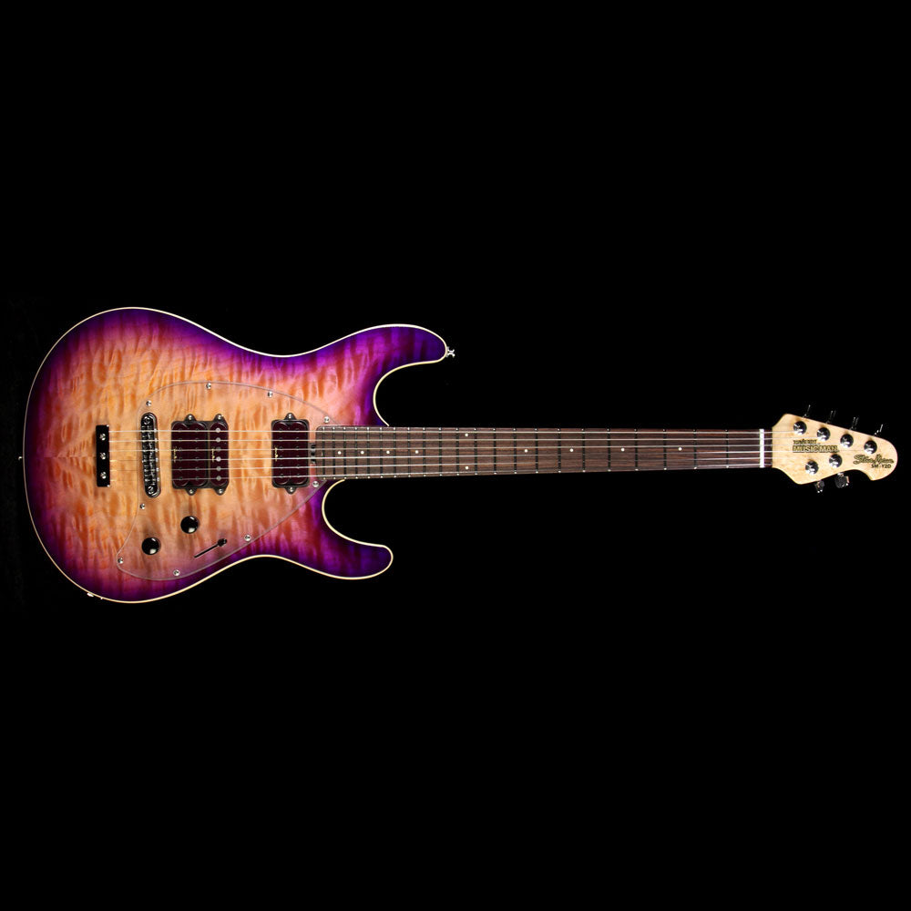 Ernie Ball Music Man Steve Morse Y2D Signature Quilt Top Electric Guitar Purple Sunset — 2
