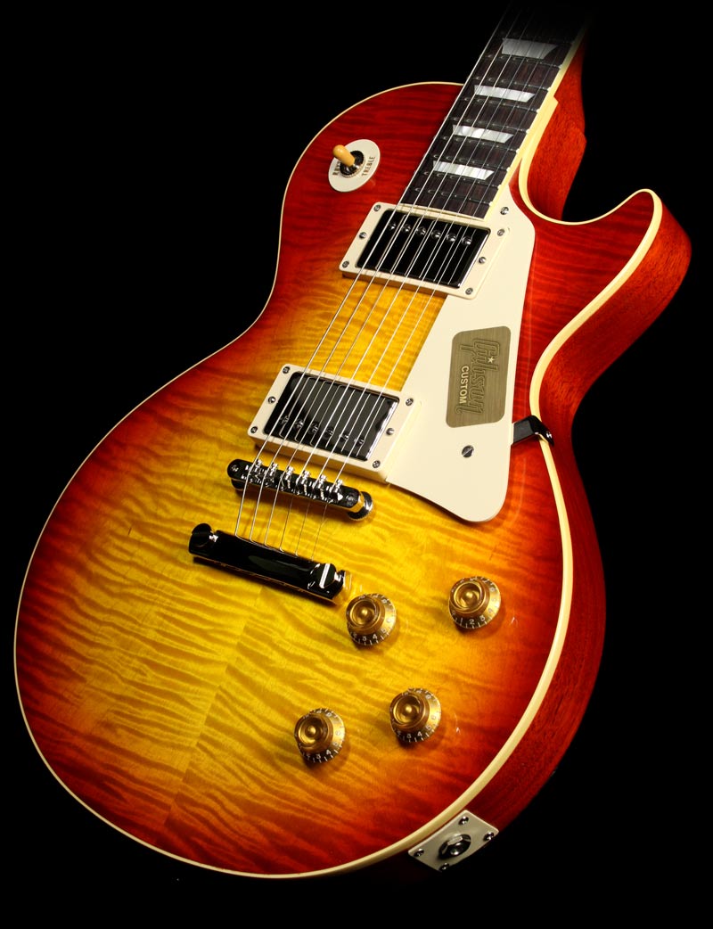 Used Gibson Custom Shop '59 Les Paul Chambered Reissue Electric Guitar Washed Cherry — 1