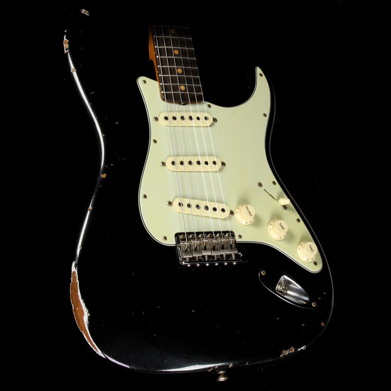 Fender Custom Shop '60s Roasted Ash Stratocaster Electric Guitar Relic Black — 1