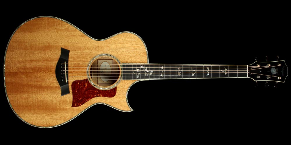 Used Taylor Custom Shop BTO Grand Concert Florentine Mahogany Acoustic Guitar Natural — 2
