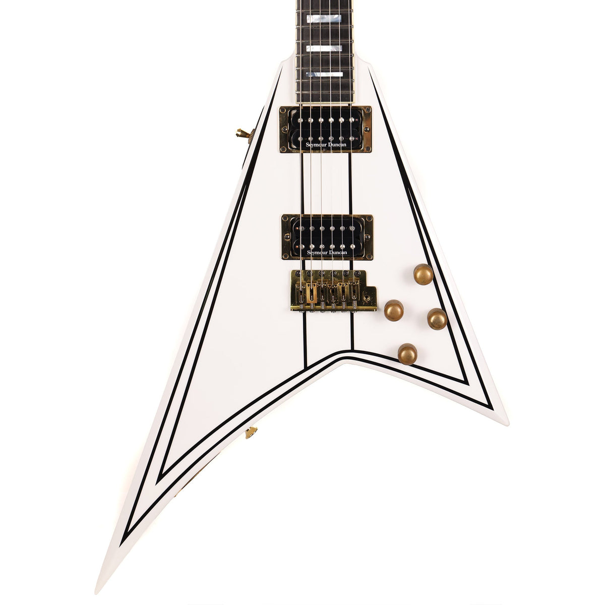 Jackson Custom Shop Rhoads Snow White with Black Pinstripes 2008 — 1