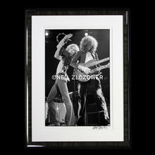Jimmy Page and Robert Plant Custom Framed Photo By Neil Zlozower 20 x 24 1975