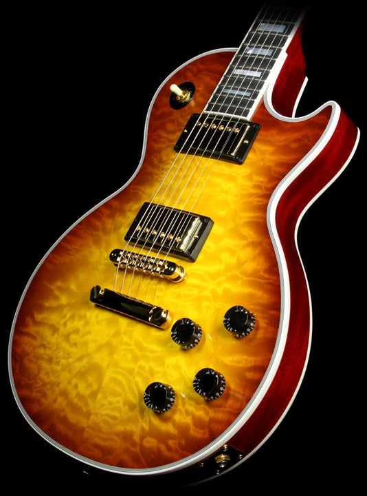 Used Gibson Custom Shop Les Paul Custom Figured Electric Guitar Iced Tea Burst