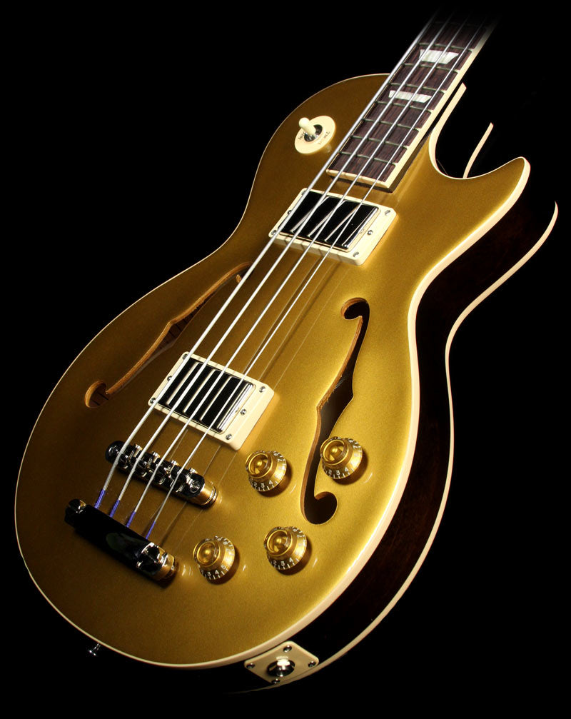 Used 2015 Gibson Memphis ES-Les Paul Bass Electric Bass Guitar Goldtop — 1
