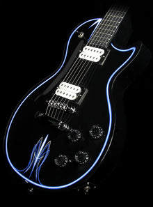 Gibson Les Paul Studio Hot Rod Electric Guitar Ebony with Blue and White Pinstripes