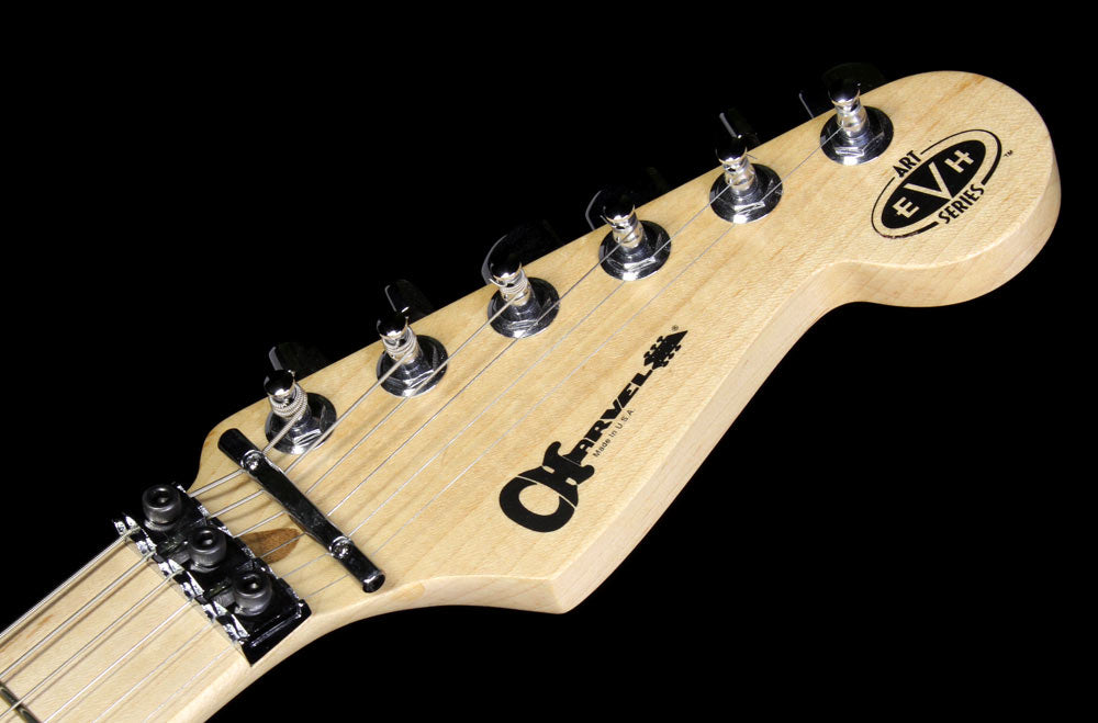 Used Charvel EVH Art Series Sacramento 2004 Electric Guitar Black with Yellow Stripes — 3