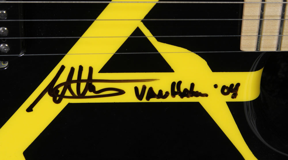 Used Charvel EVH Art Series Sacramento 2004 Electric Guitar Black with Yellow Stripes — 4