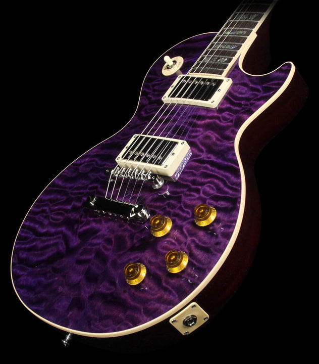 Gibson Custom Shop Class 5 Les Paul Quilt Top Abalone Electric Guitar Transparent Purple