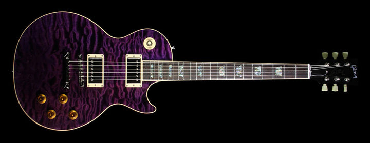 Gibson Custom Shop Class 5 Les Paul Quilt Top Abalone Electric Guitar Transparent Purple