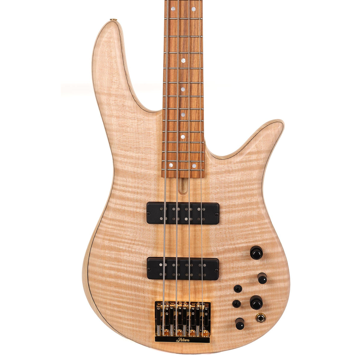 Fodera Monarch 4-String Bass 5A Flame Maple Natural 2023 — 1