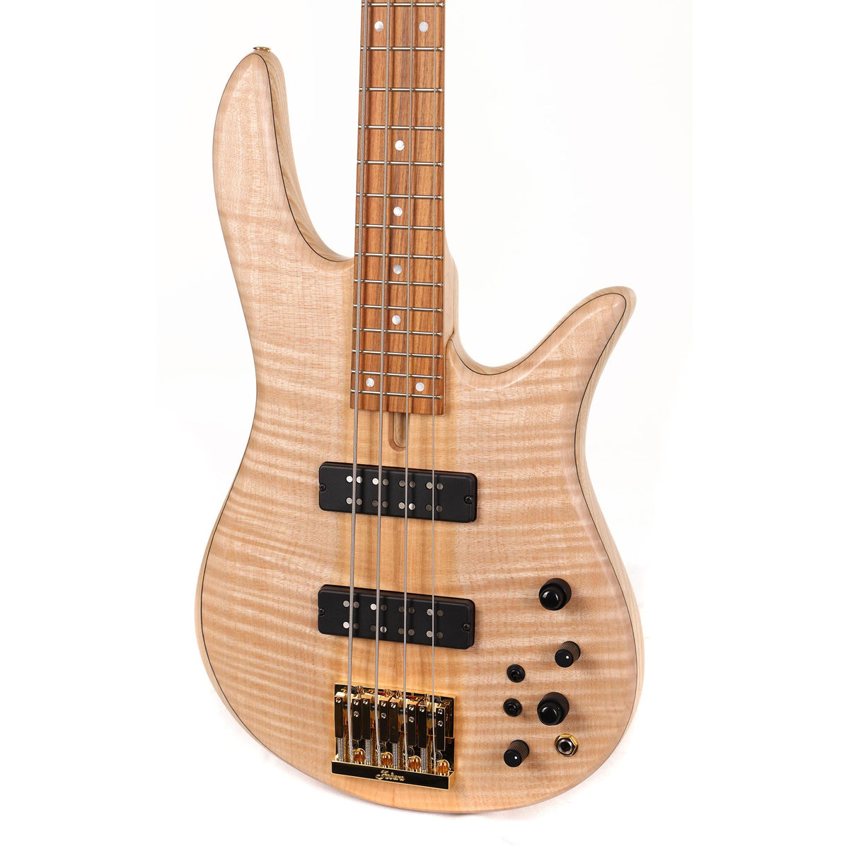 Fodera Monarch 4-String Bass 5A Flame Maple Natural 2023 — 7