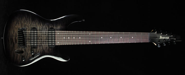 Used 2014 Ibanez S8QMTGB 8-String Electric Guitar Transparent Gray Burst