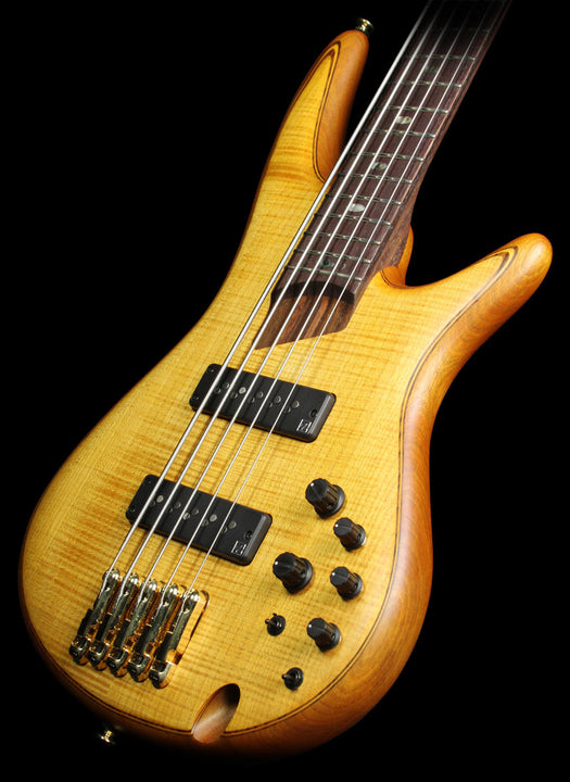 Used 2014 Ibanez SR1405E Premium Vintage 5-String Electric Bass Natural Flat