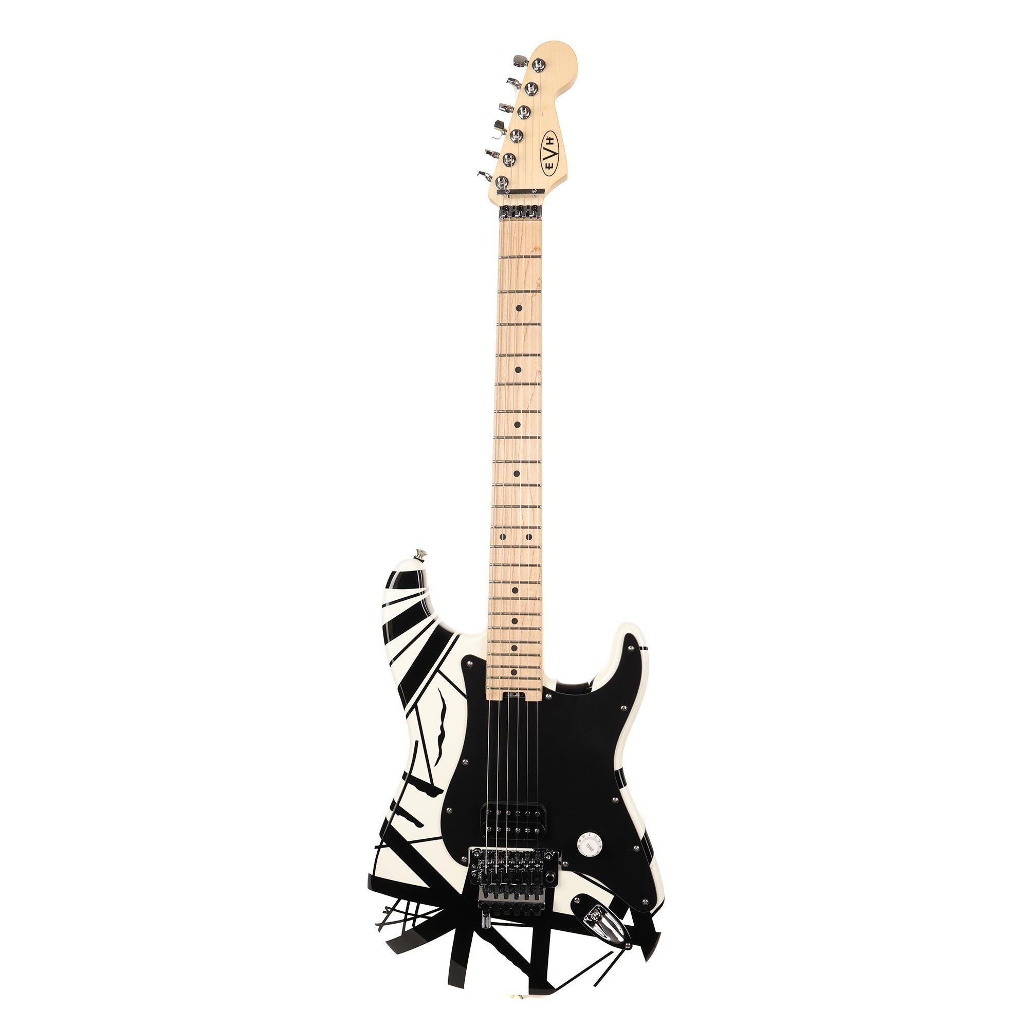 EVH Striped Series White with Black Stripes 2022 | The Music Zoo