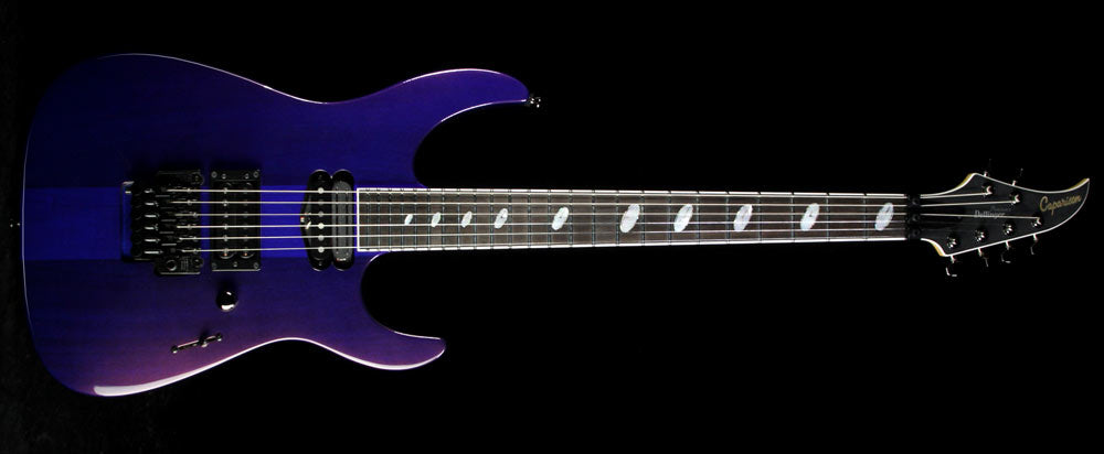 Used Caparison Dellinger Prominence Electric Guitar Transparent Spectrum Blue — 2
