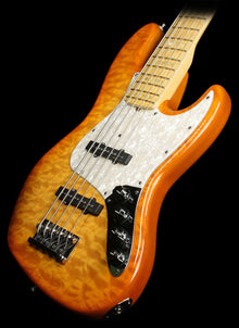 Used Fender Custom Shop Modern Jazz Bass V Electric Bass Guitar Amber Transparent Burst