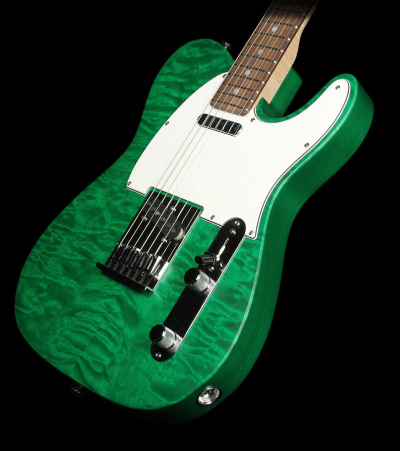 Used Fender Custom Shop Custom Deluxe Telecaster Electric Guitar Emerald Green Transparent — 1