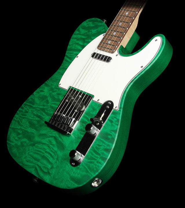 Used Fender Custom Shop Custom Deluxe Telecaster Electric Guitar Emerald Green Transparent