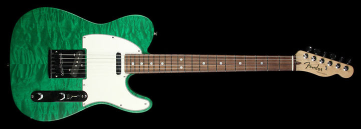 Used Fender Custom Shop Custom Deluxe Telecaster Electric Guitar Emerald Green Transparent