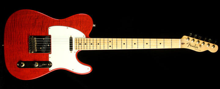 Used Fender Custom Shop Custom Deluxe Telecaster Electric Guitar Transparent Candy Apple Red - Shop Worn