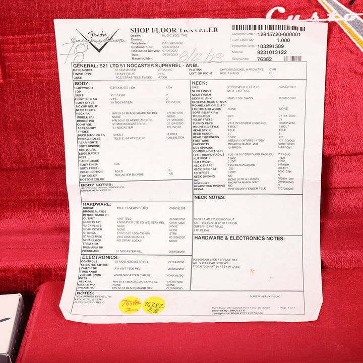 Fender Custom Shop Limited 1951 Nocaster Super Heavy Relic Aged Nocaster Blonde 2023