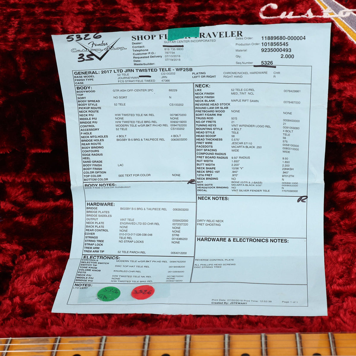 Fender Custom Shop Limited Journeyman Relic Twisted Tele Wide Fade 2-Tone Sunburst 2018 — 10