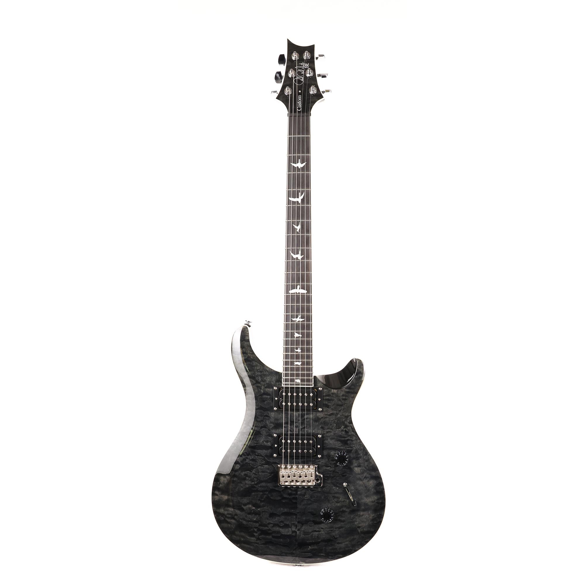 PRS SE Custom 24 Quilt Top Charcoal 2021 | The Music Zoo