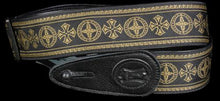 Levy's MGJ2-001 Jacquard Weave Guitar Strap Black and Gold