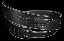 Levy's MV17T10 Carved Leather Guitar Strap Black