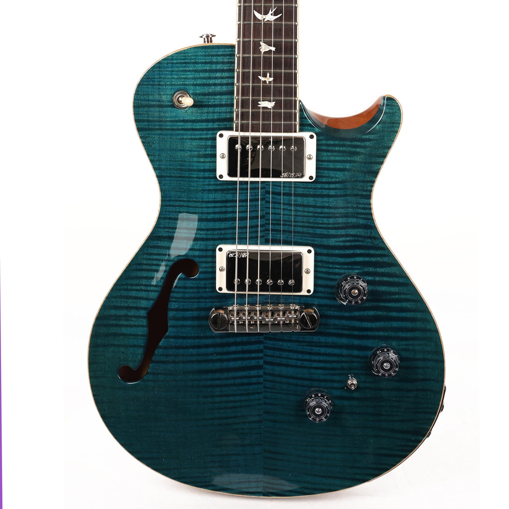 PRS P245 Semi-Hollow Blue Azul 10-Top 2015 | The Music Zoo, image size:2000x2000