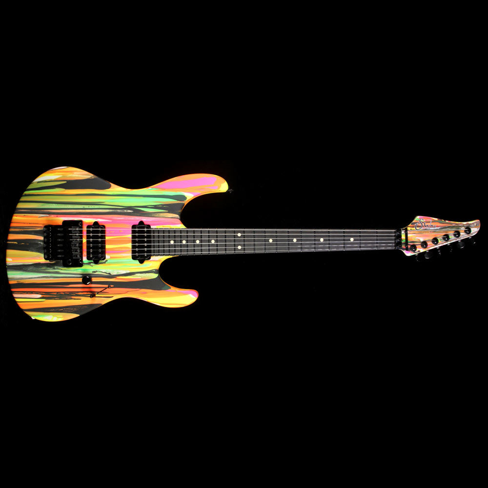 Suhr Modern Matte Black Neon Drip Electric Guitar — 2