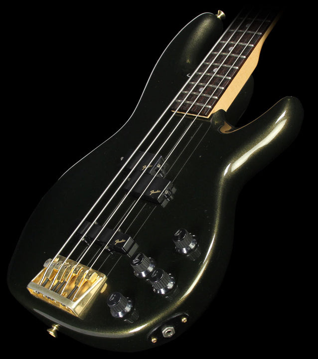 Used 1993 Fender Japan Precision Bass Lyte Electric Bass Guitar Dark Green Metallic