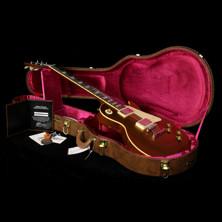 Gibson Custom Shop Music Zoo Exclusive Roasted Reissue Historic Select 1957 Les Paul Electric Guitar Antique Gold