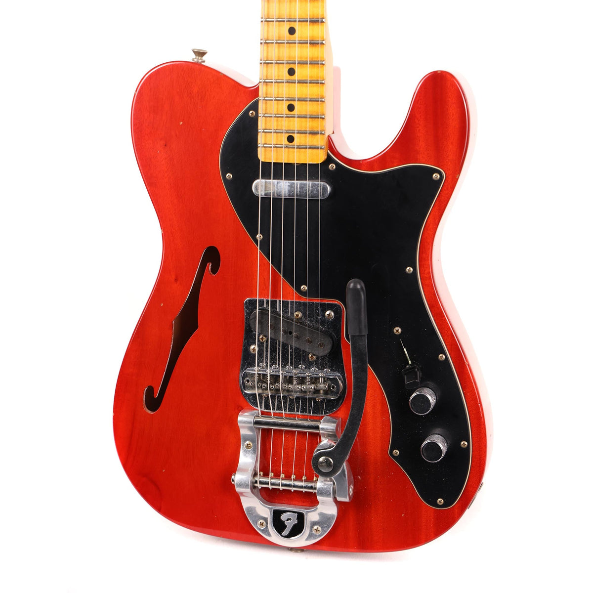 Fender Custom Shop Michigan Mahogany 1968 Telecaster Thinline Journeyman Relic Faded Aged Crimson Transparent 2023 — 6