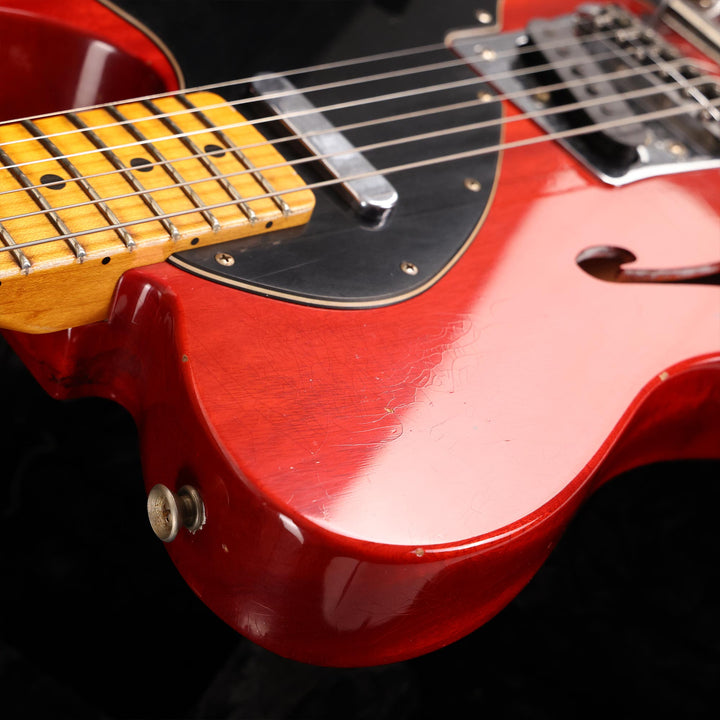 Fender Custom Shop Michigan Mahogany 1968 Telecaster Thinline Journeyman Relic Faded Aged Crimson Transparent 2023
