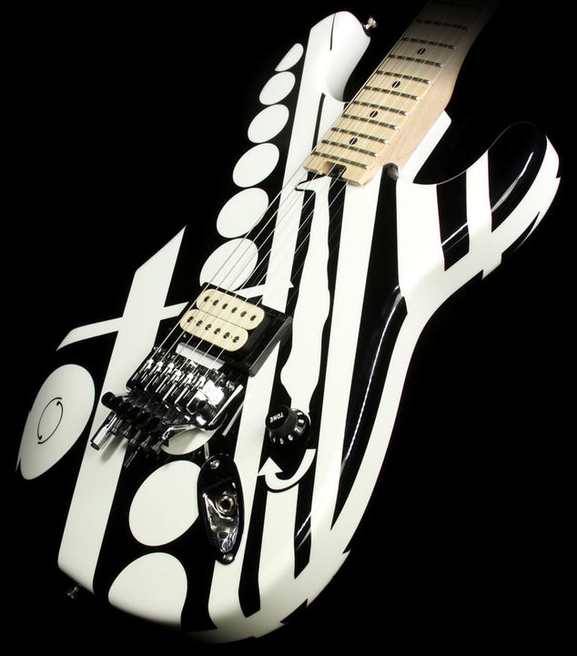 Used 2014 EVH Stripe Series Electric Guitar Black with White Crop Circles