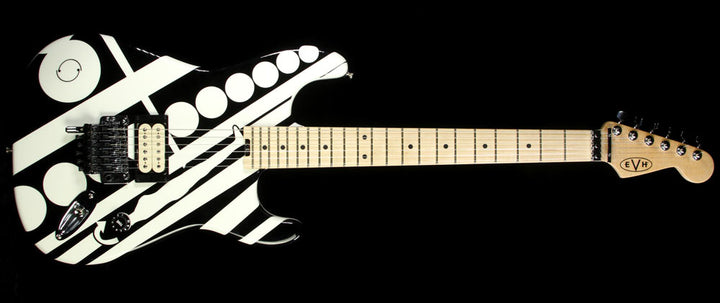 Used 2014 EVH Stripe Series Electric Guitar Black with White Crop Circles