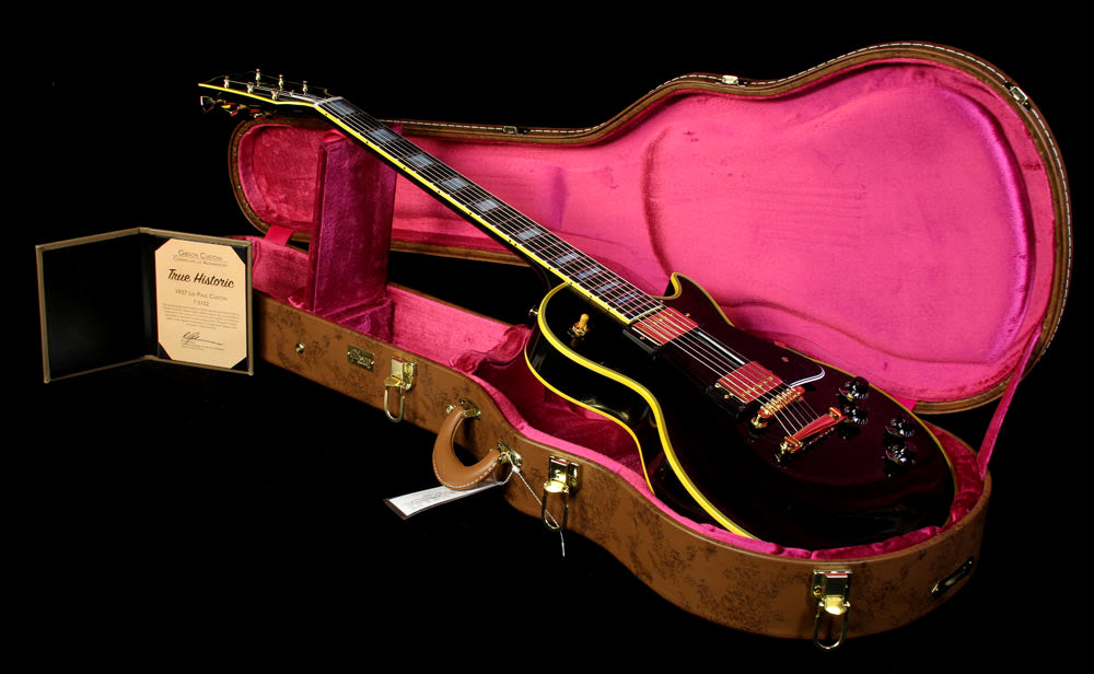Used Gibson Custom Shop True Historic 1957 Les Paul Custom Reissue Electric Guitar Ebony — 4