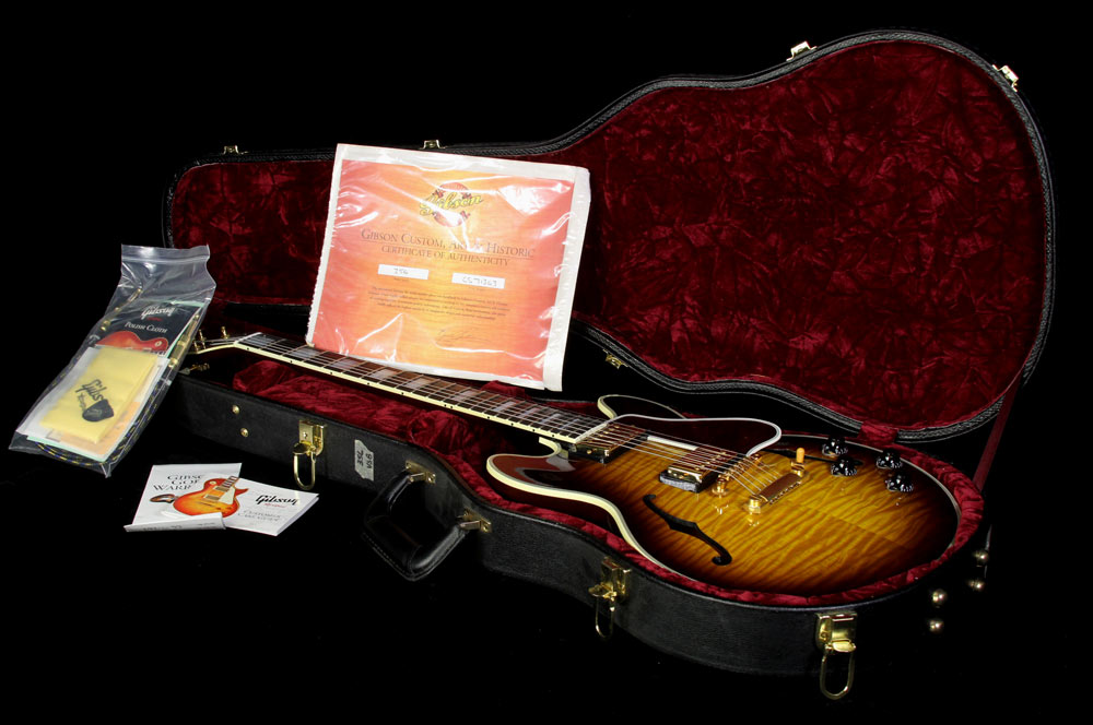Used 2007 Gibson Custom Shop CS-356 Flame Top Electric Guitar Vintage Sunburst — 4