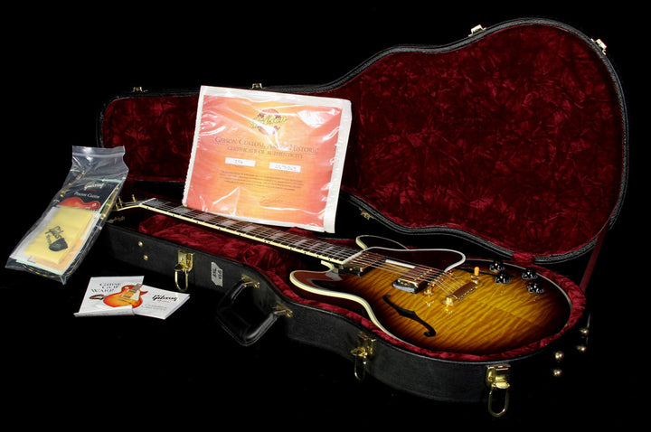 Used 2007 Gibson Custom Shop CS-356 Flame Top Electric Guitar Vintage Sunburst