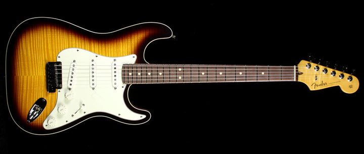 Used 2014 Fender Custom Shop Double Bound Slab Body Stratocaster Electric Guitar Two-Tone Sunburst