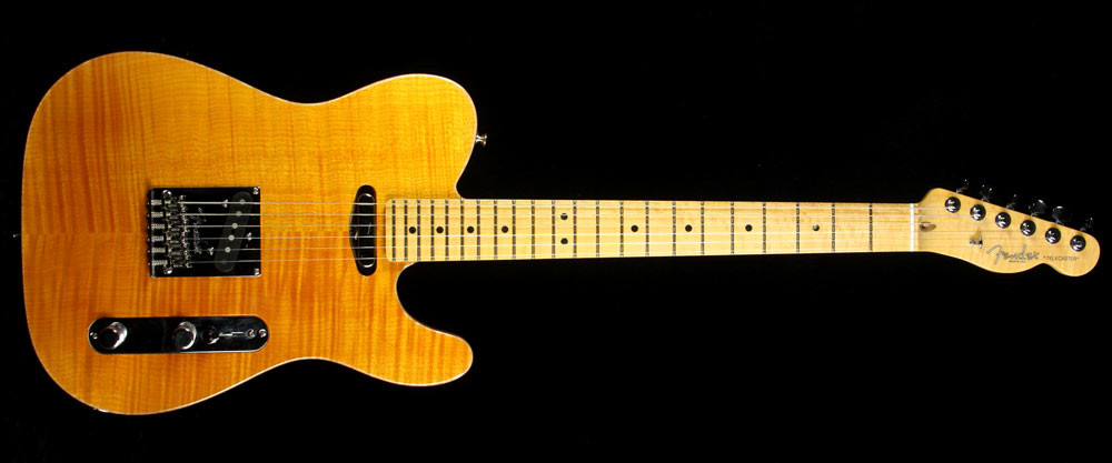 Used 2012 Fender Select Carved Maple Top Telecaster Electric Guitar Amber — 2