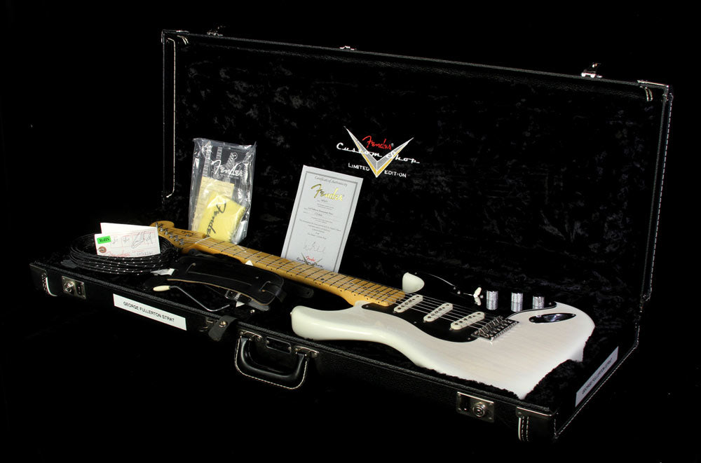 Used 2011 Fender Custom Shop George Fullerton Signature Stratocaster Electric Guitar White Blonde — 4