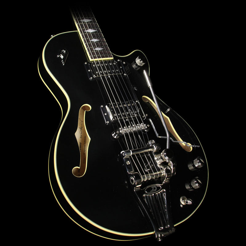 Used 2016 Duesenberg Starplayer TV Deluxe Semi-Hollowbody Electric Guitar Black — 1