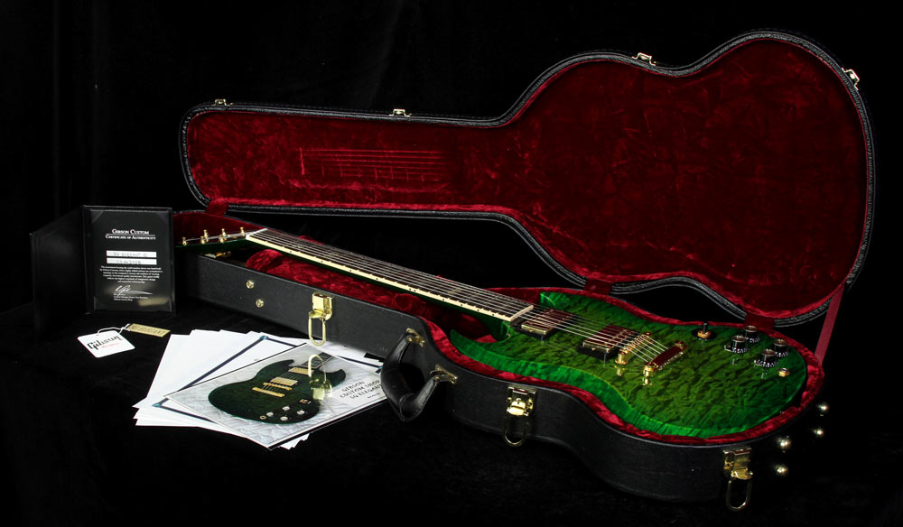 Used 2012 Gibson Custom Shop SG Elegant Quilt Electric Guitar Iguana Burst — 4