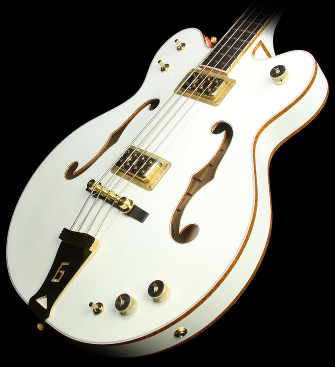 Used 2011 Gretsch G6136LSB White Falcon Bass Electric Bass Guitar White