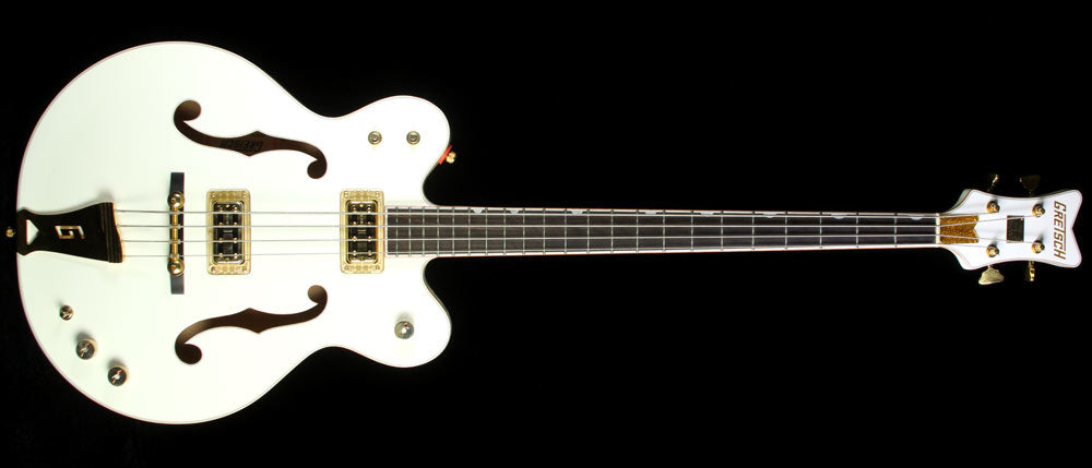 Used 2011 Gretsch G6136LSB White Falcon Bass Electric Bass Guitar White — 2