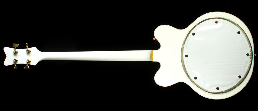 Used 2011 Gretsch G6136LSB White Falcon Bass Electric Bass Guitar White — 3