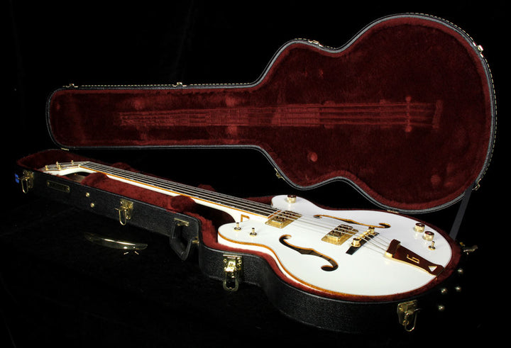 Used 2011 Gretsch G6136LSB White Falcon Bass Electric Bass Guitar White
